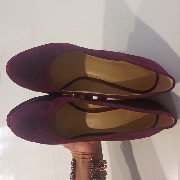 Michael Kors Maroon/Burgundy Suede Platform Heels - Picture 7 of 10